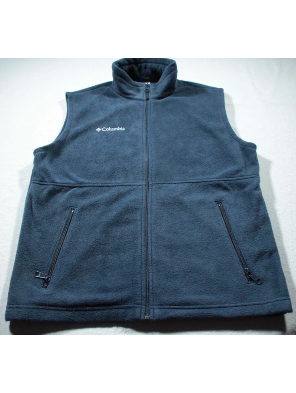Men's Columbia Sportswear Full Zip Fleece Vest M Blue